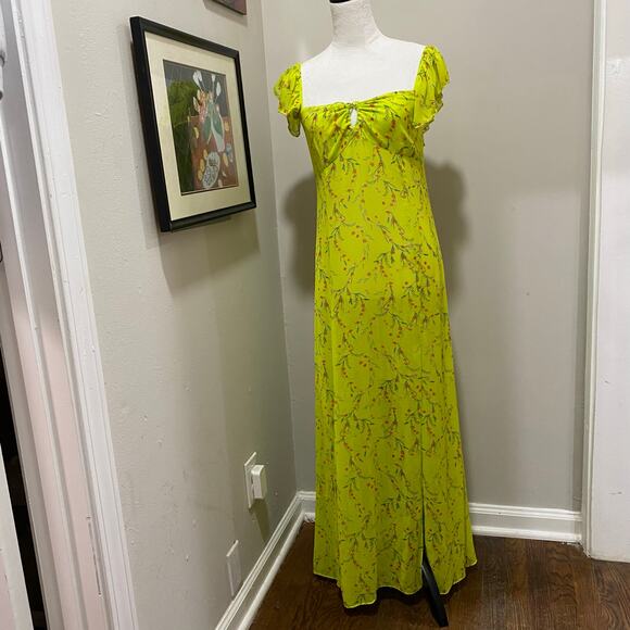 Free People Intimately Sunbright Maxi Slip Size Large Yellow-Green Dress - Picture 6 of 13